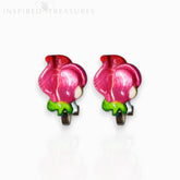 April Sweet Peas - Clip-On Earrings